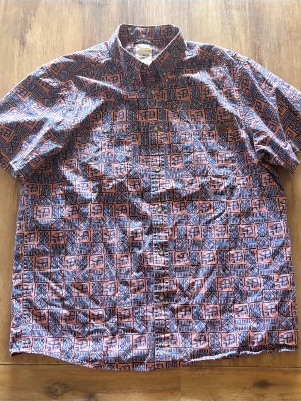Men's Short Sleeve Camp Shirt outdoors button down hiking 100% cotton gorpcore